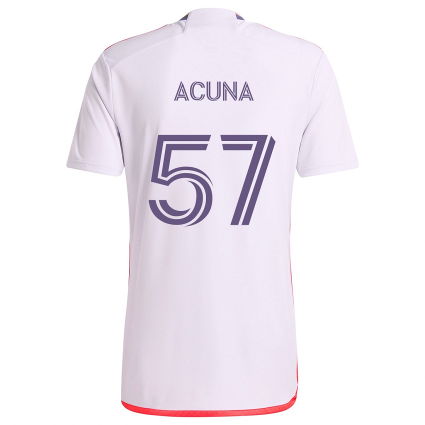 Heren Cristofer Acuña #57 Wit Rood Paars Uitshirt Uittenue 2024/25 T-Shirt België