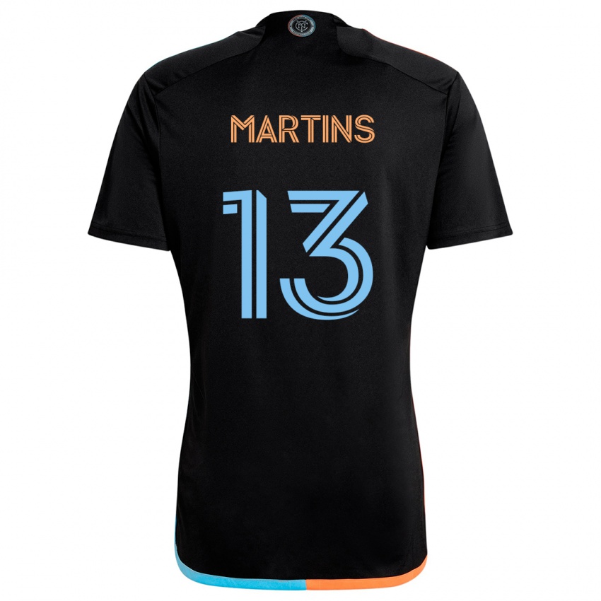 Heren Thiago Martins #13 Zwart Oranje Blauw Uitshirt Uittenue 2024/25 T-Shirt België