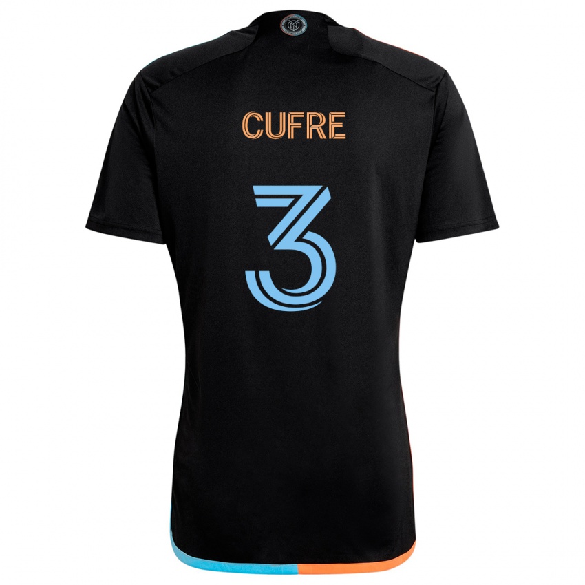 Heren Braian Cufré #3 Zwart Oranje Blauw Uitshirt Uittenue 2024/25 T-Shirt België