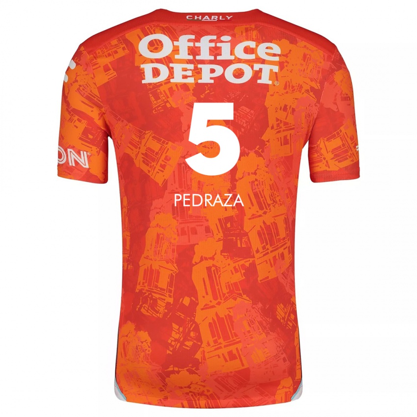 Homme Maillot Pedro Pedraza #5 Orange White Tenues Extérieur 2024/25 T-Shirt Belgique