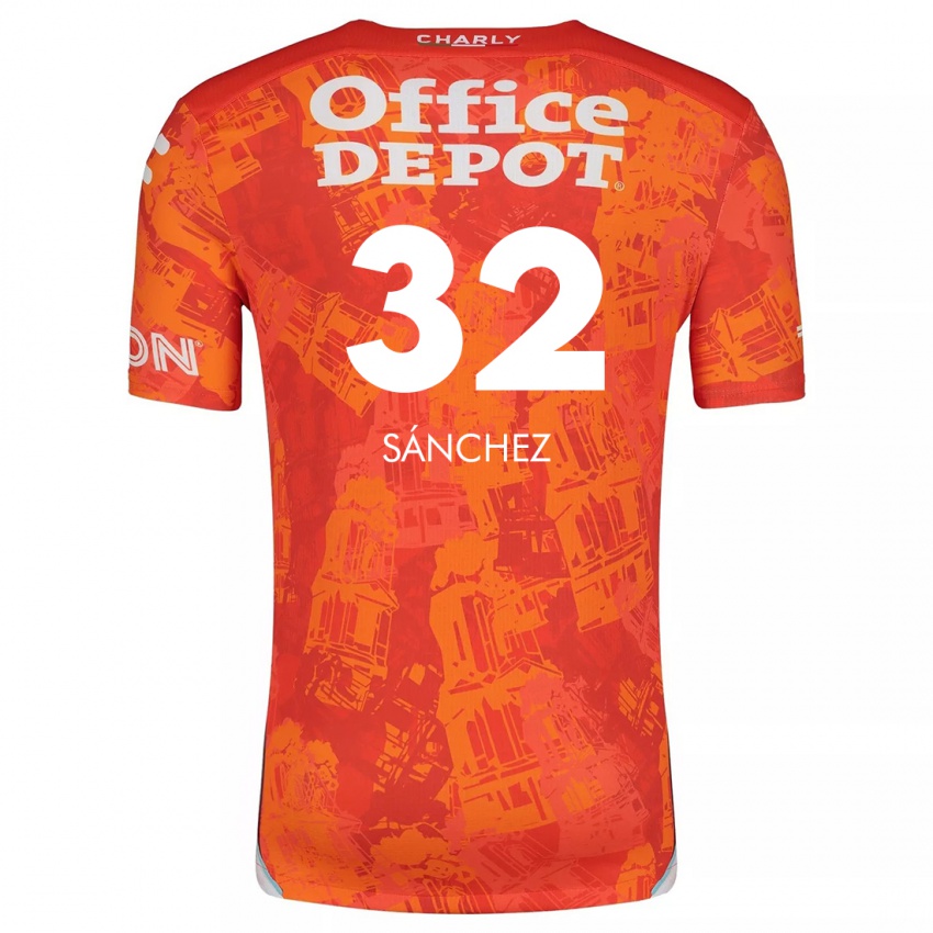 Homme Maillot Carlos Sánchez #32 Orange White Tenues Extérieur 2024/25 T-Shirt Belgique