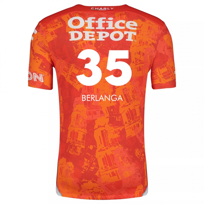 Herren Jorge Berlanga #35 Orange Weiß Auswärtstrikot Trikot 2024/25 T-Shirt Belgien