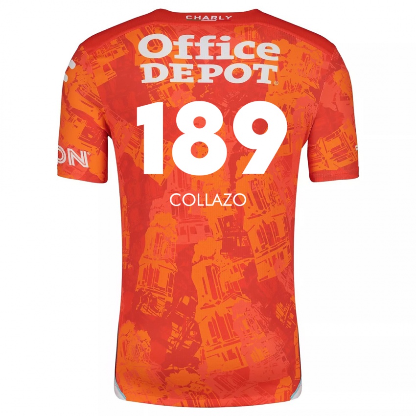 Herren David Collazo #189 Orange Weiß Auswärtstrikot Trikot 2024/25 T-Shirt Belgien