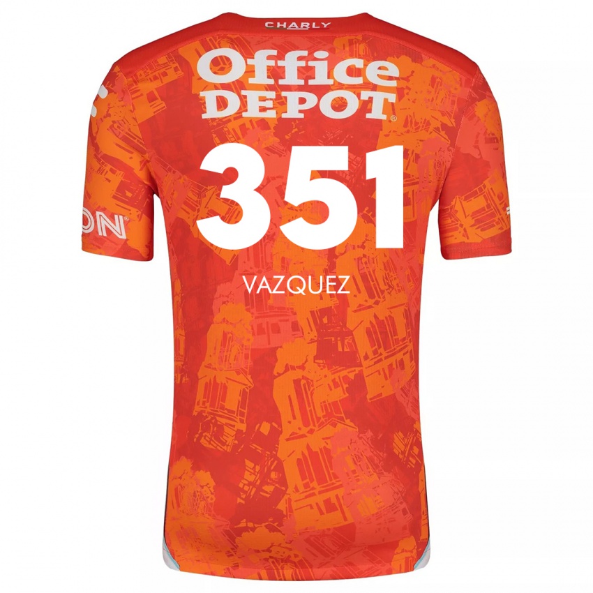 Homme Maillot Maximo Vázquez #351 Orange White Tenues Extérieur 2024/25 T-Shirt Belgique