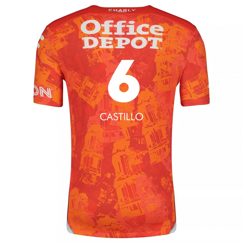 Homme Maillot Byron Castillo #6 Orange White Tenues Extérieur 2024/25 T-Shirt Belgique