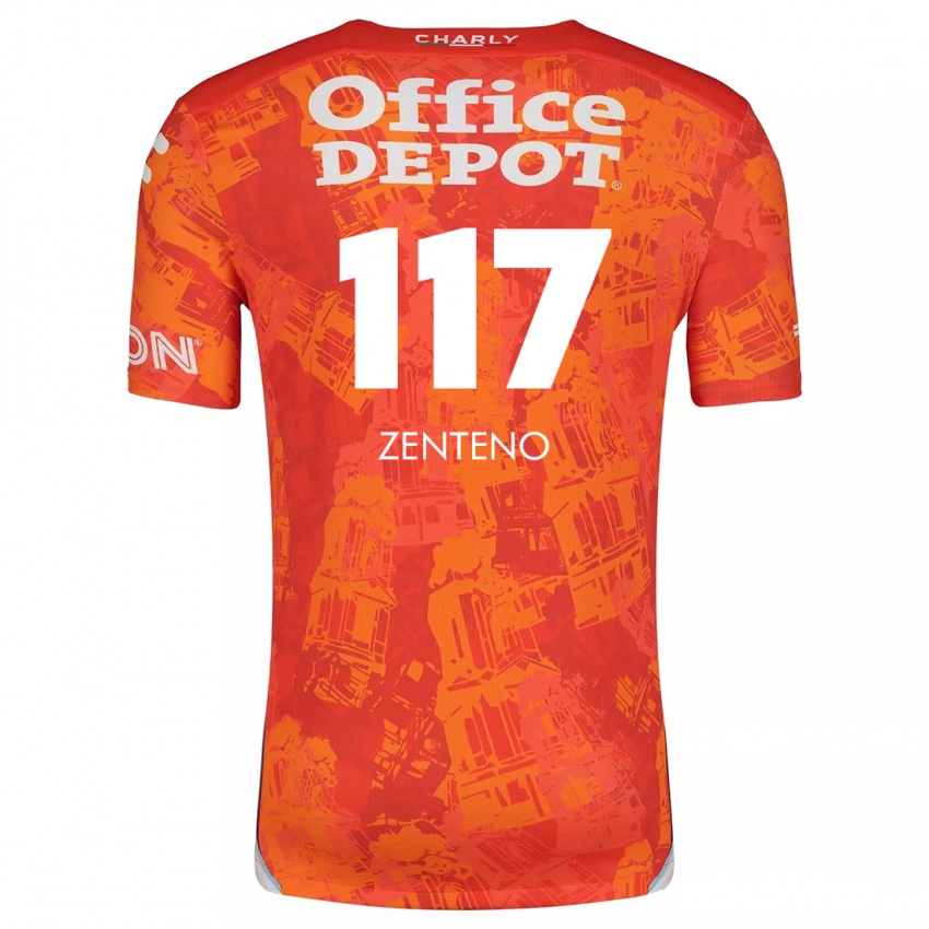 Herren Gustavo Zenteno #117 Orange Weiß Auswärtstrikot Trikot 2024/25 T-Shirt Belgien