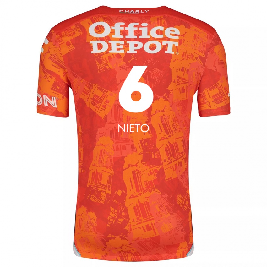 Homme Maillot Karla Nieto #6 Orange White Tenues Extérieur 2024/25 T-Shirt Belgique