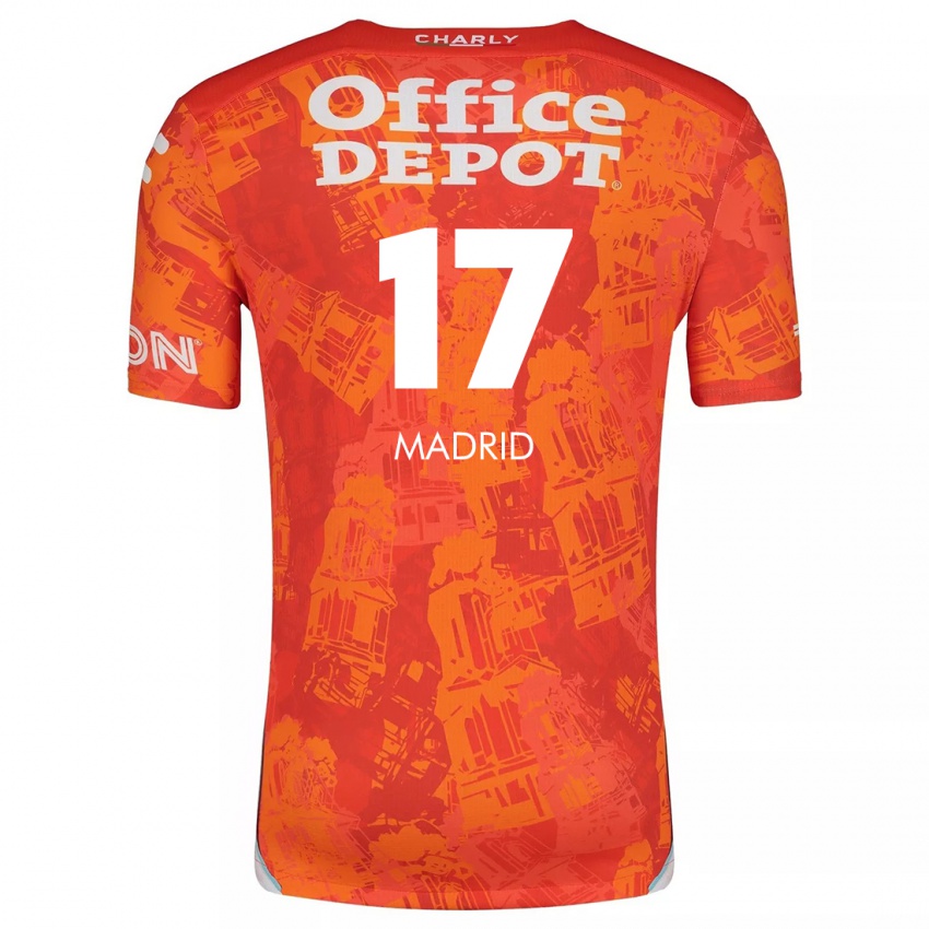 Homme Maillot Yanín Madrid #17 Orange White Tenues Extérieur 2024/25 T-Shirt Belgique