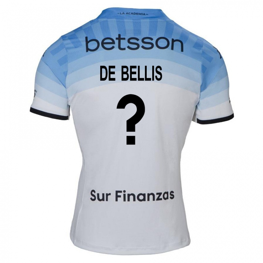 Homme Maillot Thiago De Bellis #0 Blanc Bleu Noir Tenues Extérieur 2024/25 T-Shirt Belgique