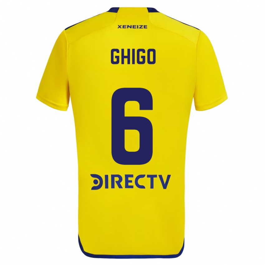 Homme Maillot Cecilia Ghigo #6 Jaune Bleu Tenues Extérieur 2024/25 T-Shirt Belgique