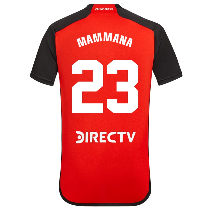 Homme Maillot Emanuel Mammana #23 Rouge Noir Blanc Tenues Extérieur 2024/25 T-Shirt Belgique