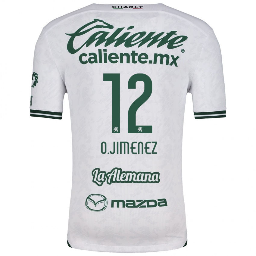 Heren Oscar Jimenez #12 Wit Groen Uitshirt Uittenue 2024/25 T-Shirt België