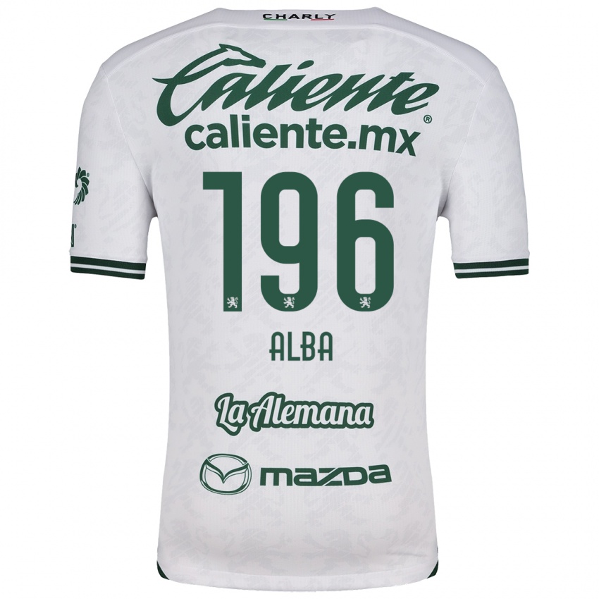 Homme Maillot Óscar Alba #196 Blanc Vert Tenues Extérieur 2024/25 T-Shirt Belgique