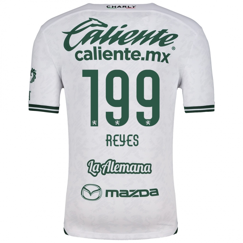 Homme Maillot Jonathan Reyes #199 Blanc Vert Tenues Extérieur 2024/25 T-Shirt Belgique