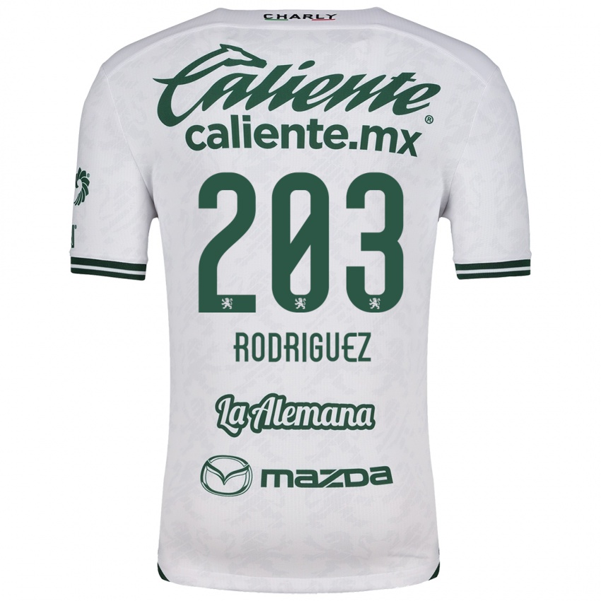 Homme Maillot César Rodríguez #203 Blanc Vert Tenues Extérieur 2024/25 T-Shirt Belgique