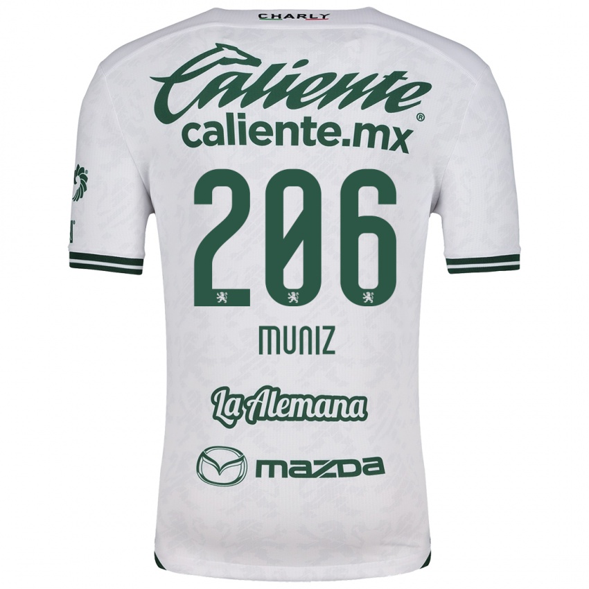 Homme Maillot Isaác Muñíz #206 Blanc Vert Tenues Extérieur 2024/25 T-Shirt Belgique