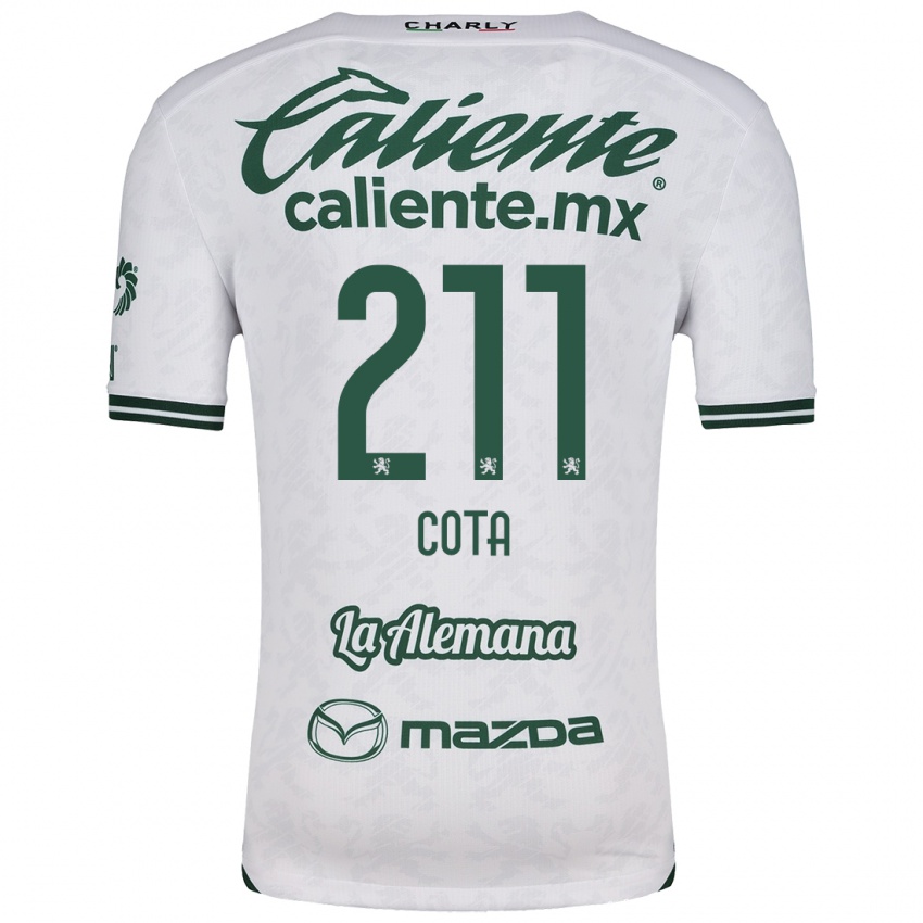 Homme Maillot Luis Cota #211 Blanc Vert Tenues Extérieur 2024/25 T-Shirt Belgique