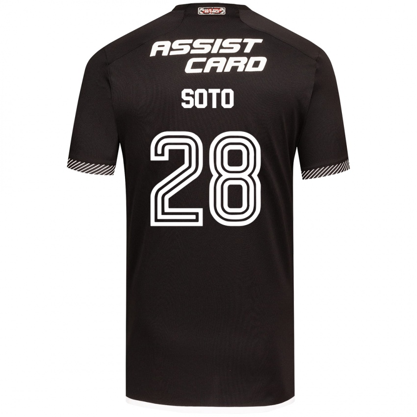 Heren Lucas Soto #28 Zwart Wit Uitshirt Uittenue 2024/25 T-Shirt België