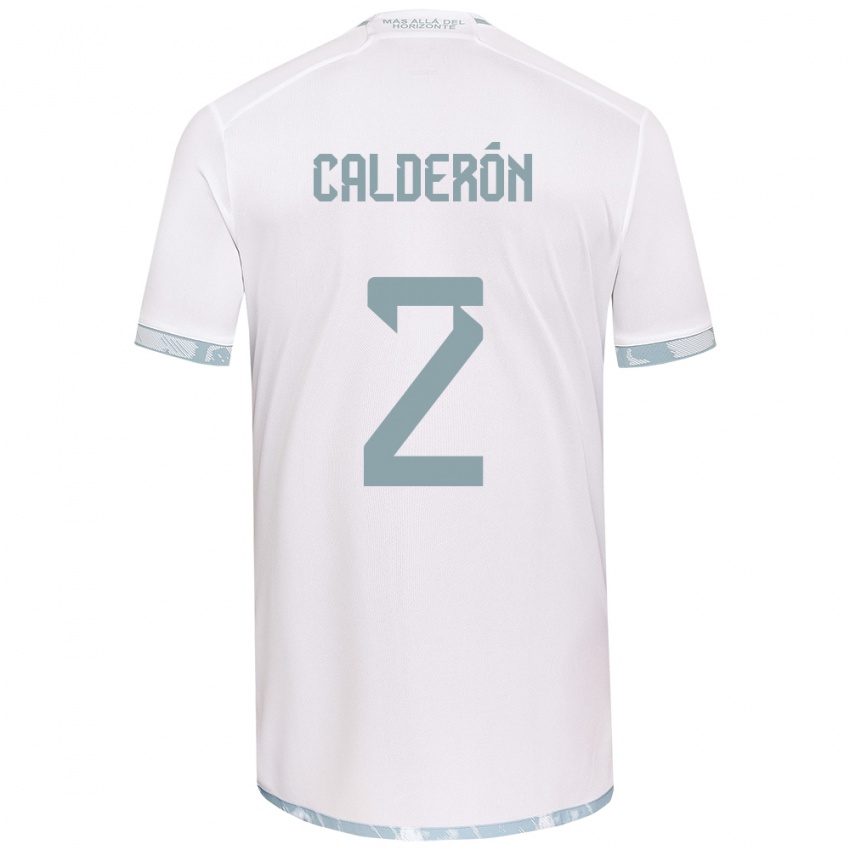 Heren Franco Calderón #2 Wit Grijs Uitshirt Uittenue 2024/25 T-Shirt België