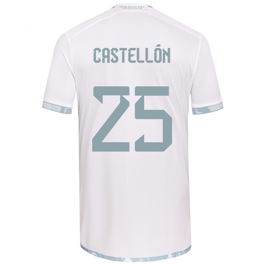 Heren Gabriel Castellón #25 Wit Grijs Uitshirt Uittenue 2024/25 T-Shirt België