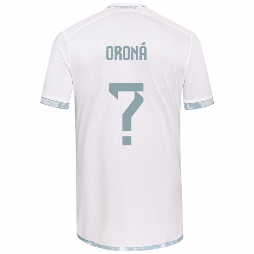 Heren Marco Oroná #0 Wit Grijs Uitshirt Uittenue 2024/25 T-Shirt België