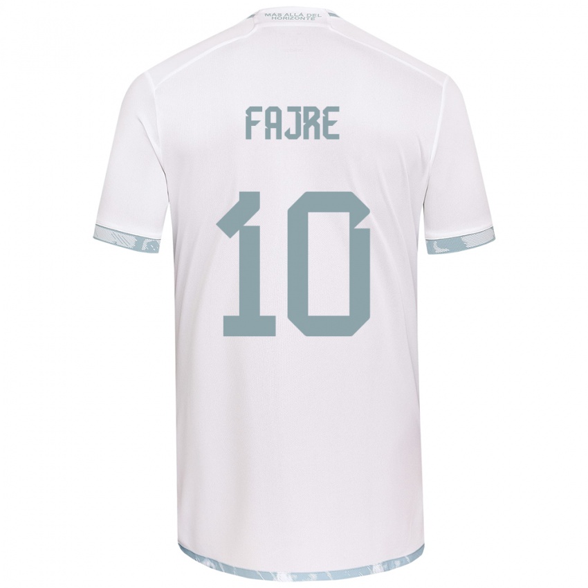 Heren Nicole Fajre #10 Wit Grijs Uitshirt Uittenue 2024/25 T-Shirt België