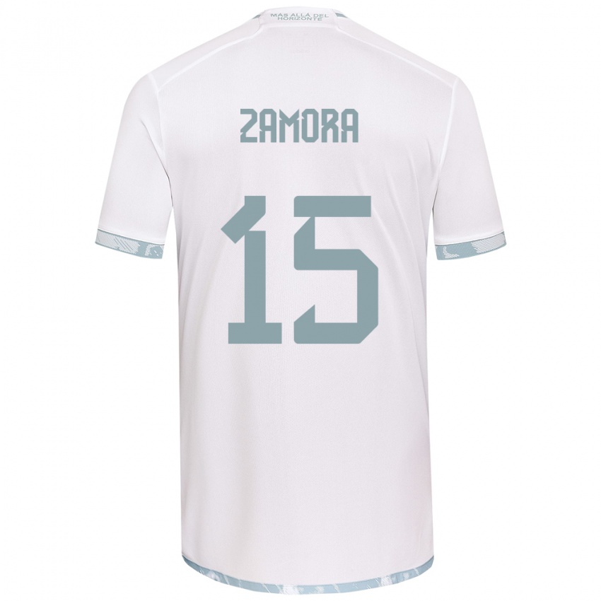 Heren Daniela Zamora #15 Wit Grijs Uitshirt Uittenue 2024/25 T-Shirt België