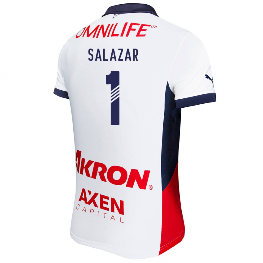 Homme Maillot Viridiana Salazar #1 Blanc Rouge Bleu Tenues Extérieur 2024/25 T-Shirt Belgique