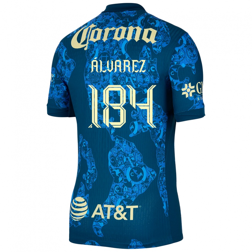 Homme Maillot Antonio Álvarez #184 Bleu Jaune Tenues Extérieur 2024/25 T-Shirt Belgique