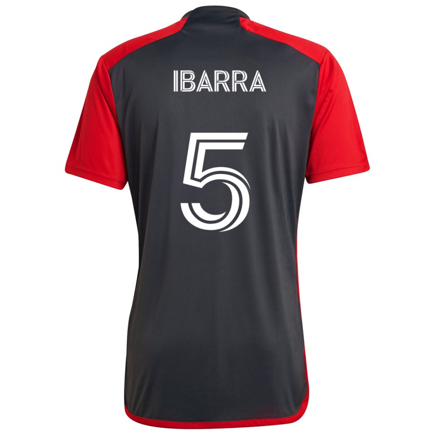 Dames Franco Ibarra #5 Grijs Rood Thuisshirt Thuistenue 2024/25 T-Shirt België