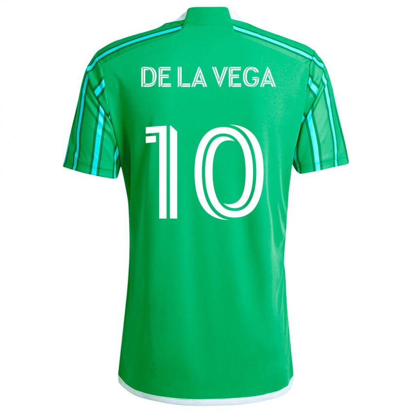 Dames Pedro De La Vega #10 Groen Wit Thuisshirt Thuistenue 2024/25 T-Shirt België