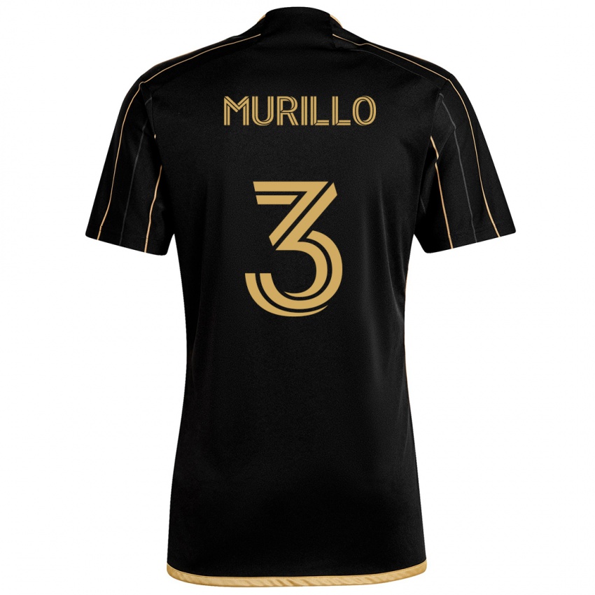 Femme Maillot Jesús Murillo #3 Or Noir Tenues Domicile 2024/25 T-Shirt Belgique