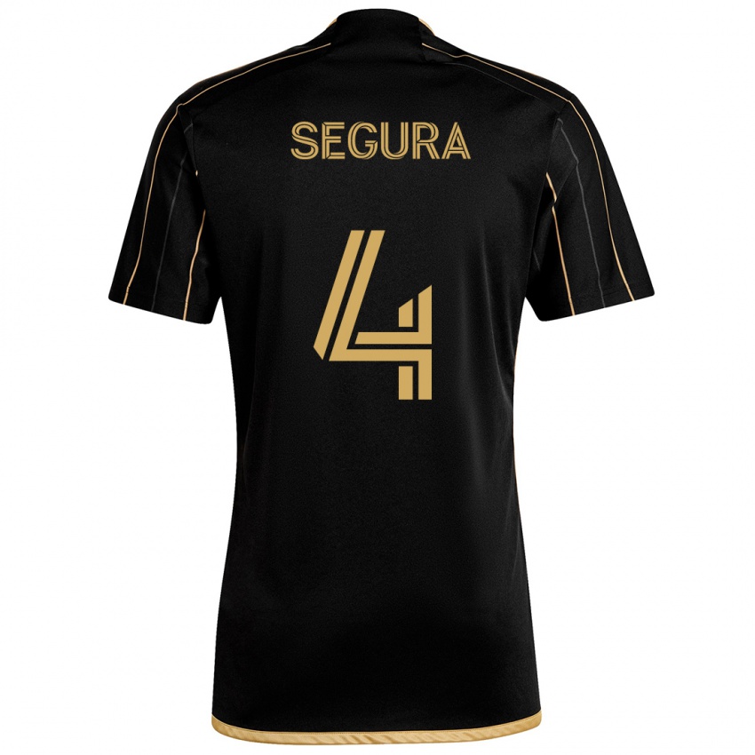 Femme Maillot Eddie Segura #4 Or Noir Tenues Domicile 2024/25 T-Shirt Belgique