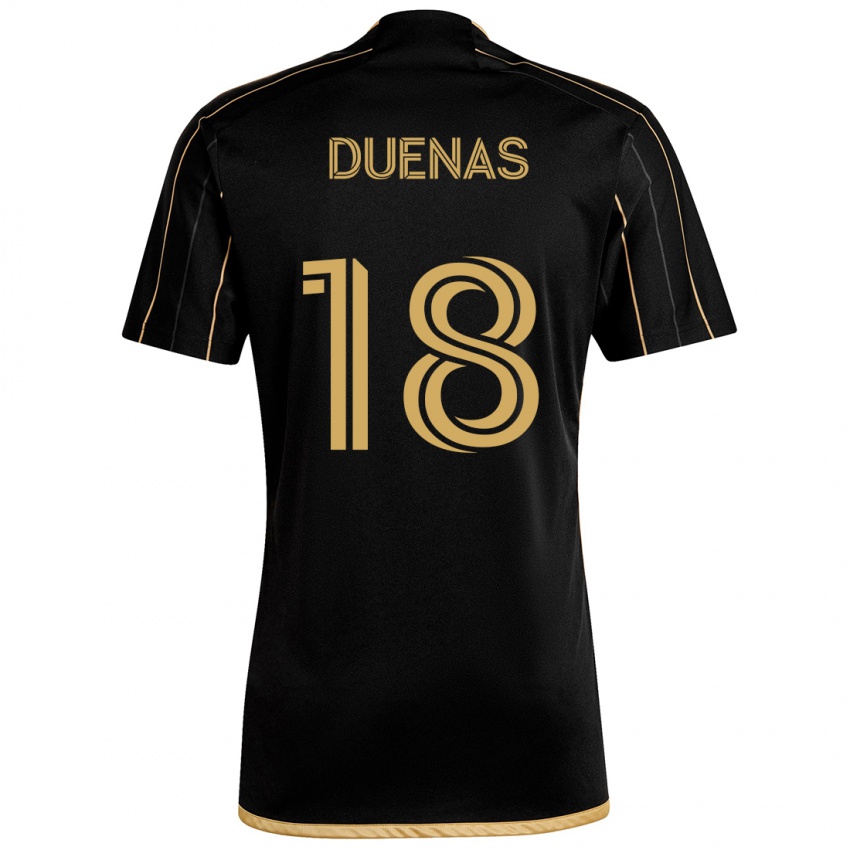 Dames Érik Dueñas #18 Zwart Goud Thuisshirt Thuistenue 2024/25 T-Shirt België