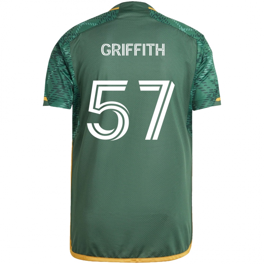 Dames Víctor Griffith #57 Groen Oranje Thuisshirt Thuistenue 2024/25 T-Shirt België