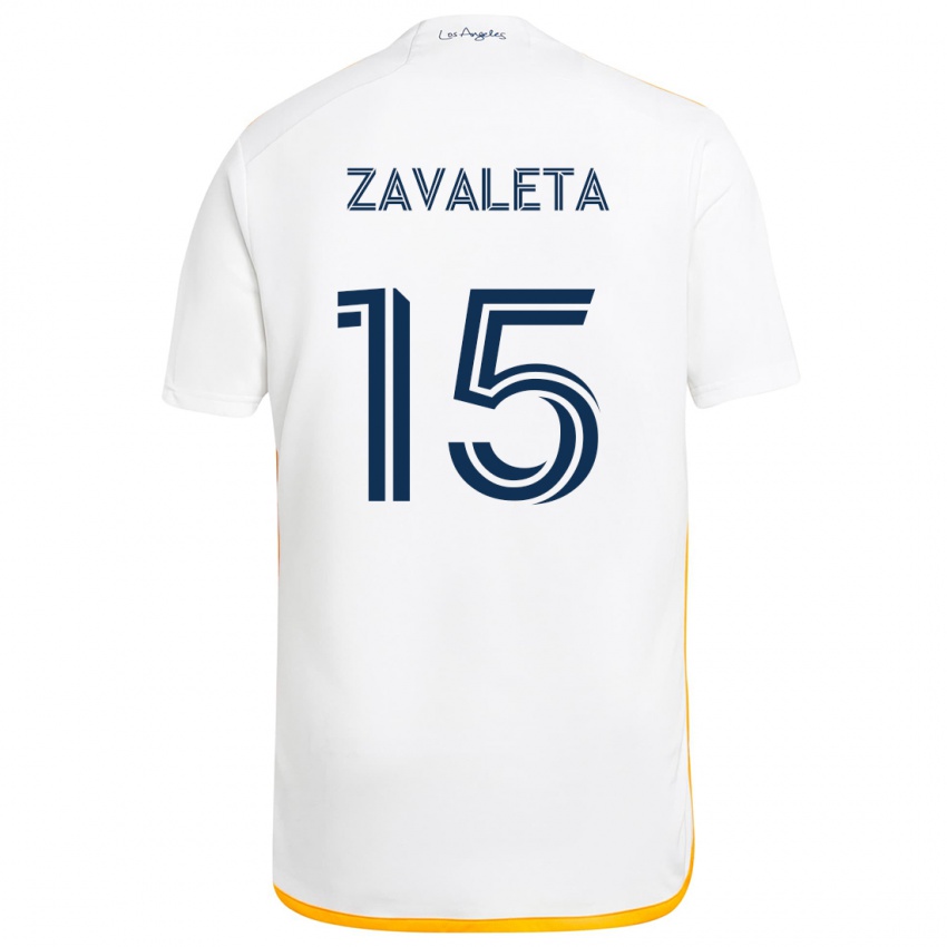 Dames Eriq Zavaleta #15 Wit Geel Thuisshirt Thuistenue 2024/25 T-Shirt België