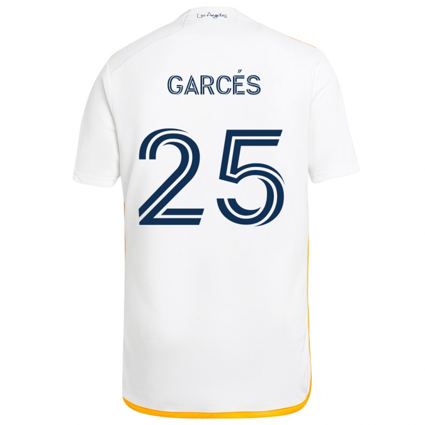 Dames Carlos Garcés #25 Wit Geel Thuisshirt Thuistenue 2024/25 T-Shirt België