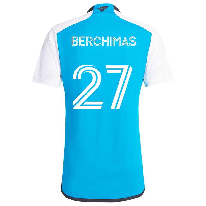 Femme Maillot Nimfasha Berchimas #27 Bleu Blanc Tenues Domicile 2024/25 T-Shirt Belgique