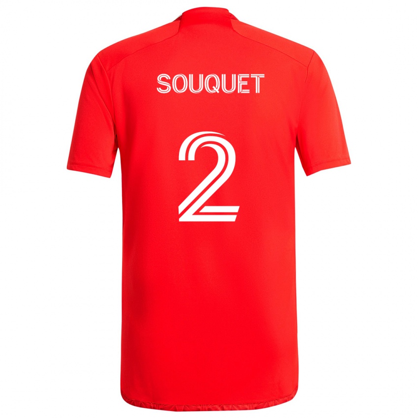 Dames Arnaud Souquet #2 Rood Wit Thuisshirt Thuistenue 2024/25 T-Shirt België