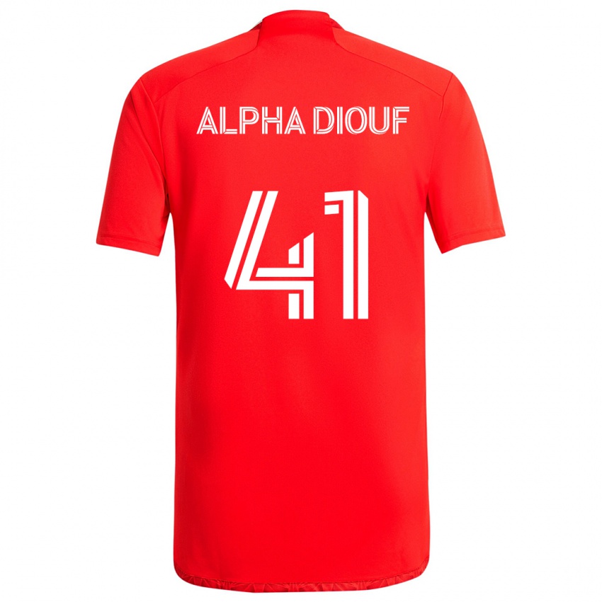 Dames Jean Alpha Diouf #41 Rood Wit Thuisshirt Thuistenue 2024/25 T-Shirt België