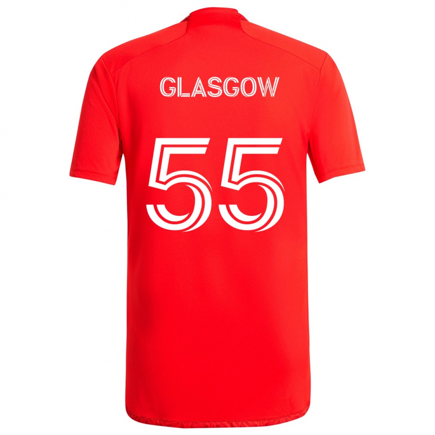 Dames Omari Glasgow #55 Rood Wit Thuisshirt Thuistenue 2024/25 T-Shirt België