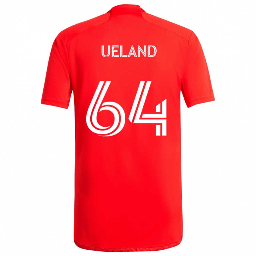 Dames Andreas Ueland #64 Rood Wit Thuisshirt Thuistenue 2024/25 T-Shirt België