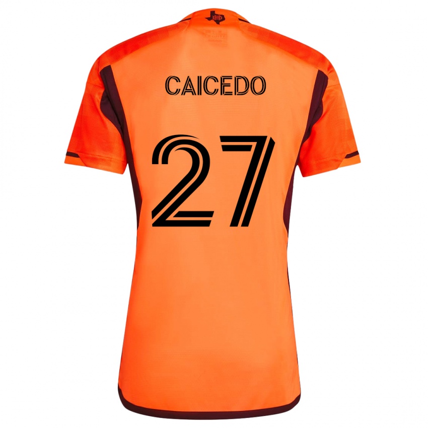 Dames Luis Caicedo #27 Oranje Zwart Thuisshirt Thuistenue 2024/25 T-Shirt België