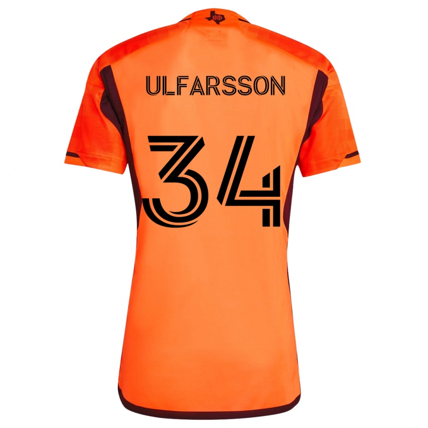 Femme Maillot Thor Úlfarsson #34 Orange Noir Tenues Domicile 2024/25 T-Shirt Belgique