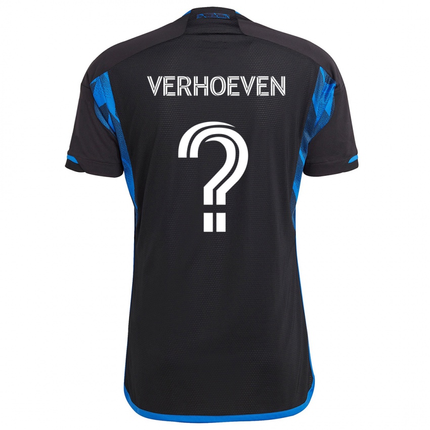 Dames Oscar Verhoeven #0 Blauw Zwart Thuisshirt Thuistenue 2024/25 T-Shirt België