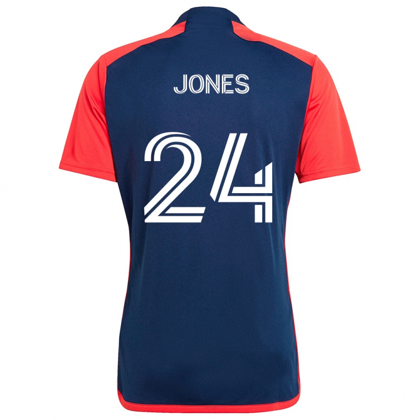 Dames Dejuan Jones #24 Blauw Rood Thuisshirt Thuistenue 2024/25 T-Shirt België