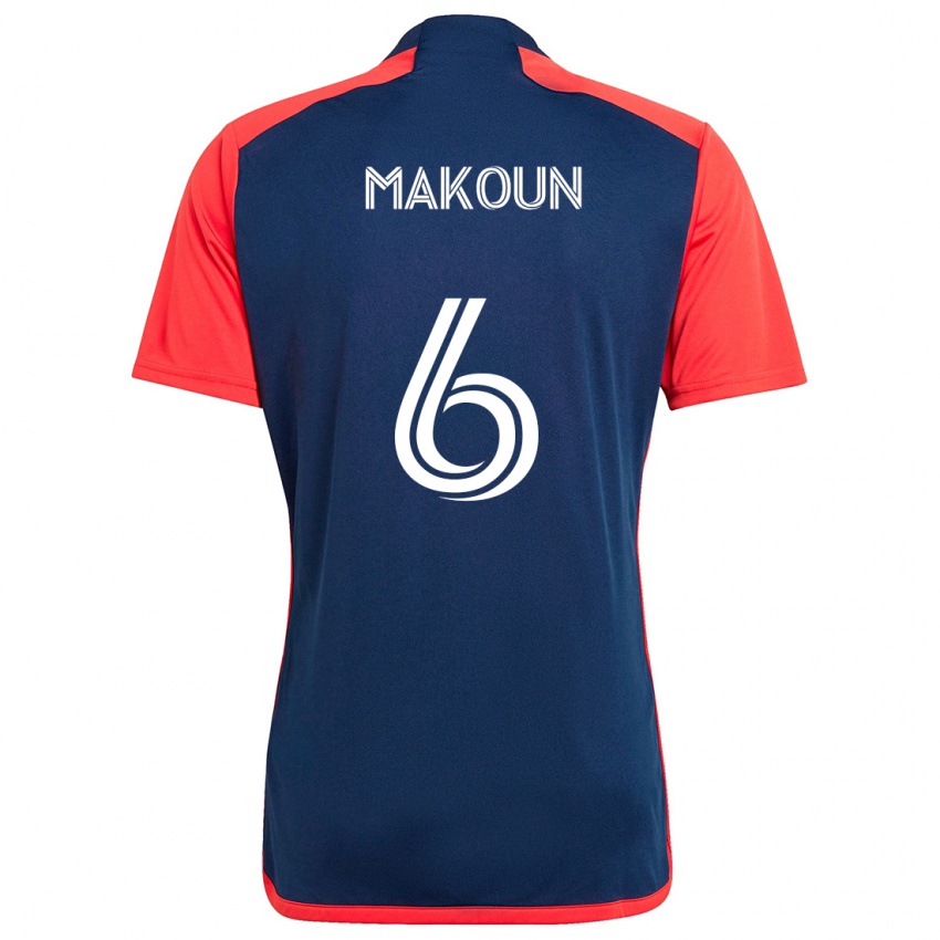 Dames Christian Makoun #6 Blauw Rood Thuisshirt Thuistenue 2024/25 T-Shirt België