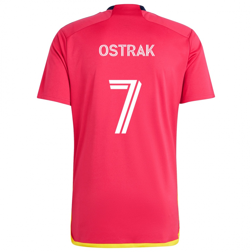 Dames Tomás Ostrák #7 Rood Blauw Thuisshirt Thuistenue 2024/25 T-Shirt België