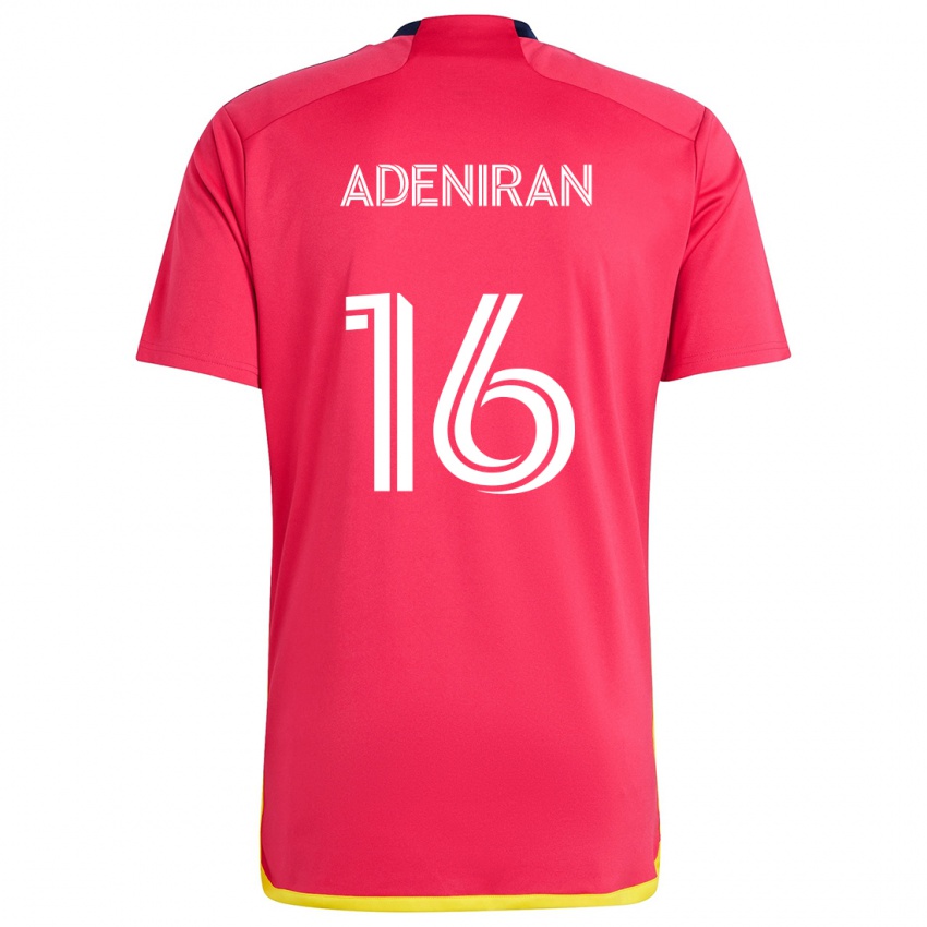 Dames Samuel Adeniran #16 Rood Blauw Thuisshirt Thuistenue 2024/25 T-Shirt België