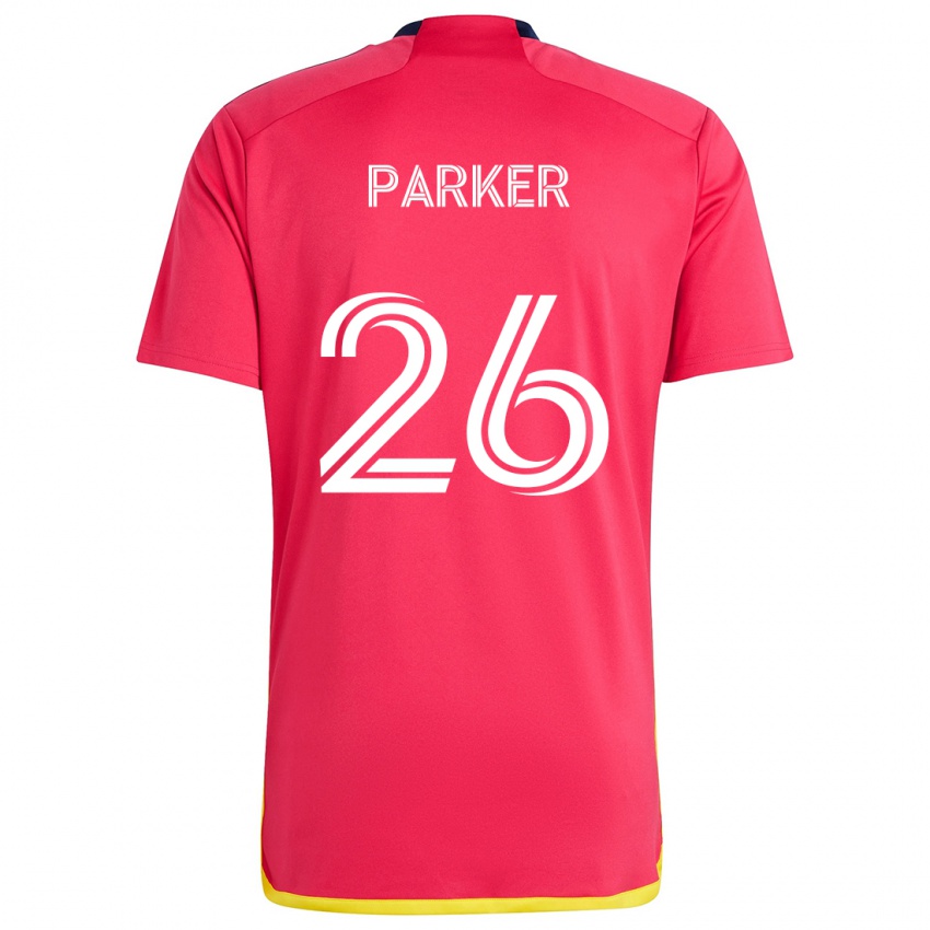 Dames Tim Parker #26 Rood Blauw Thuisshirt Thuistenue 2024/25 T-Shirt België